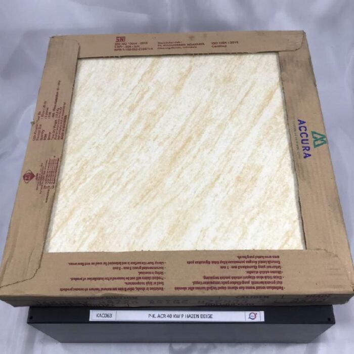 KERAMIK LANTAI GLOSSY MARBLE FLAT 40 X 40 ACCURA HAZEN BEIGE (KWP) - Image 2