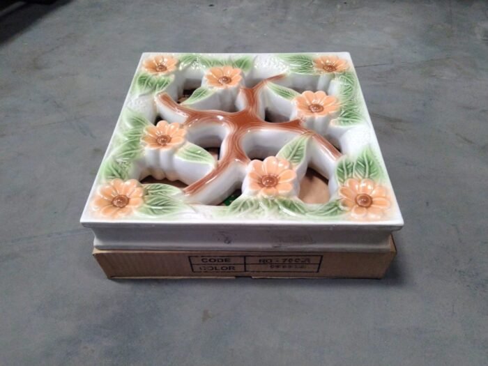ROOSTER KERAMIK PAINTING 30 X 30 TRISENSA RO - 70 FLOWER ORANGE C (KW1)