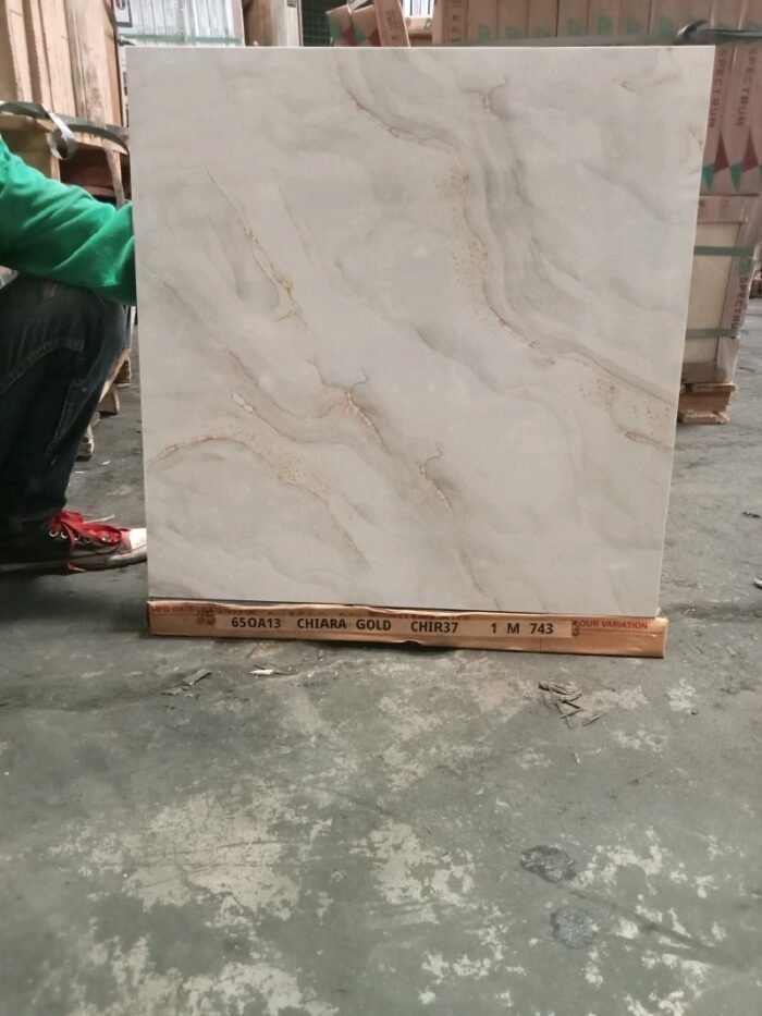 KERAMIK LANTAI GLOSSY MARBLE FLAT 60 X 60 MULIA SIGNATURE CHIARA GOLD 1,44 M2/BOX (KW1) - Image 2